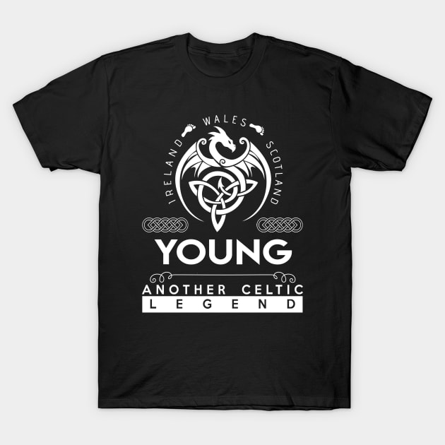 Young Name T Shirt - Another Celtic Legend Young Dragon Gift Item T-Shirt by harpermargy8920